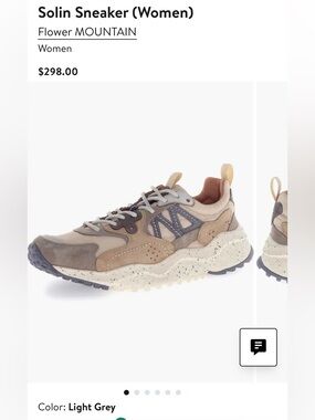 NWT Women’s Flower Mountain Solin Sneaker in Light Grey size 9 / 39